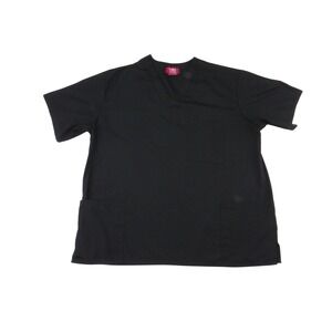 M&M Scrubs Classic‎ Comfort Black V-Neck Short Sleeve Scrub Top Medium 3399